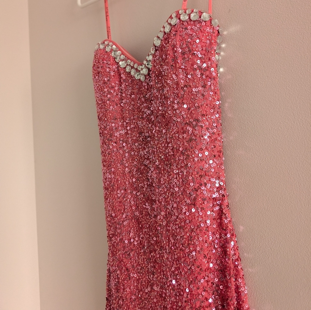 100% Silk Beaded Strapless Dress - Picture 3 of 12